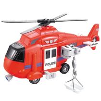 Helicoptero de Resgate Vermelho com Luzes e Sons - Shiny Toys 000434