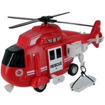 Helicóptero de Resgate Vermelho Luz e Som 1:16 Shiny Toys