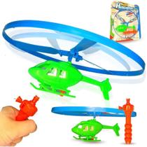 Helicóptero infantil de brinquedo com hélice giratória a corda grande para crianças de plástico - Well kids