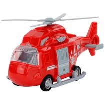Helicóptero Infantil de Brinquedo Polícia para criança Com Som e Luz Vermelho BBR Toys