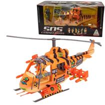 Helicóptero Laranja Commandos com 1 Figura Gulliver Helicóptero Laranja Commandos com 1 Figura Gulliver