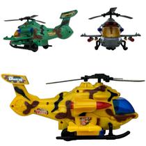 Helicóptero Militar Musical Luz Giro 360 Brinquedo Infantil