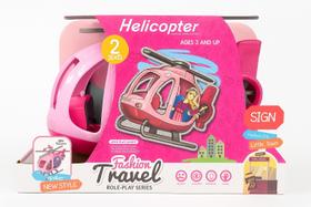 Helicóptero Para Boneca Rosa de Brinquedo - Fashion Travel com 2 Assentos