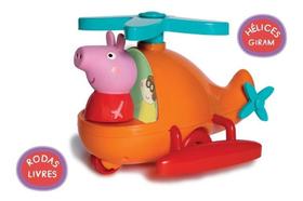 Helicóptero Peppa Pig C/ Rodinhas E Hélice Giratória Novo