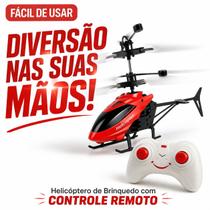 Helicoptero RC Infantil Sensor Inducao Controle Remoto Recarregavel Alta Estabilidade Seguro Helicoptero RC Infantil Sensor Inducao Controle Remoto Recarregavel Alta Estabilidade Seguro