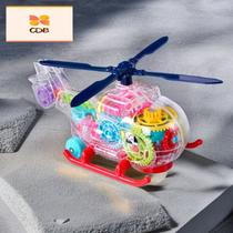 Helicóptero Transparente Brinquedo Anda Com Som E Luz Educativo Gira 360 - HM TOYS