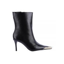 Hellen - Bota Feminina Preta Salto Fino com Biqueira Metalizada Dourada Hellen - Bota Feminina Preta Salto Fino com Biqueira Metalizada Dourada