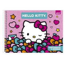 Hello Kitty Caderno Cartografia e Desenho Capa Dura 48fls Spiral
