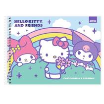 Hello Kitty Caderno Cartografia e Desenho Capa Dura 48fls Spiral