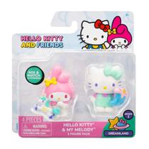 Hello Kitty e Amigos - Fig de 5cm - My Melody/Hello Kitty Verde