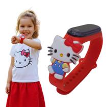 Hello Kitty no Pulso Relógio LED Infantil com Data e Hora para Meninas Estilosas