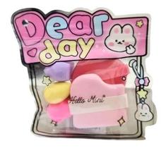 Hello mini dear day kit de esponjas de maquiagem rosa