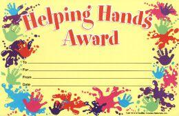 Helping hands award cards - TEACHER CREATED MATERIALS