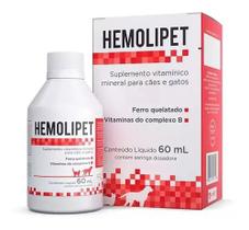 Hemolipet 60ml Suplemento Avert Para Cachorro E Gato