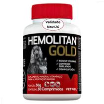 Hemolitan Gold 30 Comp. Vetnil Suplemento Vitamínico Cães E Gatos