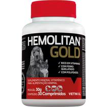 Hemolitan Gold com 30 Comprimidos - 30 g - Vetnil