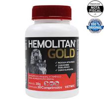 Hemolitan Gold Para Cães E Gatos Com 30 Comprimidos Vetnil