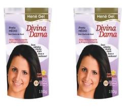 Hene de Cabelo Gel Preto Mèdio Pouch Divina Dama 180g. Hene de Cabelo Gel Preto Mèdio Pouch Divina Dama 180g.