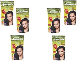 Hene Em Gel Amazonia 12x180gr Divina Dama Preto Forte (Preto Azulado) Pouch Queratina kit incolor Hene Em Gel Amazonia 12x180gr Divina Dama Preto Forte (Preto Azulado) Pouch Queratina kit incolor