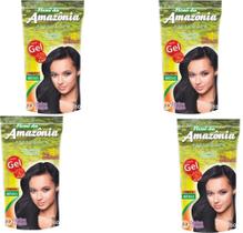 Hene Em Gel Amazonia 12x180gr Divina Dama Preto Medio (Preto Natural) Pouch Queratina kit incolor