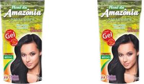 Hene Em Gel Amazonia 12x180gr Divina Dama Preto Medio (Preto Natural) Pouch Queratina kit incolor