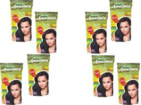 Hene Em Gel Amazonia 12x180gr Divina Dama Preto Medio (Preto Natural) Pouch Queratina kit incolor