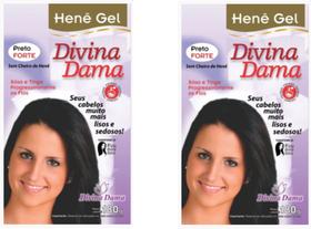 Hene Em Gel Jaborandi 10x180gr Divina Dama Preto Forte (Preto Azulado) Pouch kit incolor