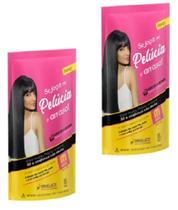 Hene em Gel Pelucia 02x180gr Preto Medio (Preto Natural) Pouch Embelleze