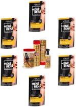 Hene Em Gel Rena Preto Azulado 06x180gr Pouch+Brilho Magico Agua de Arroz Kit Tratamento 1Kg Incolor Hene Em Gel Rena Preto Azulado 06x180gr Pouch+Brilho Magico Agua de Arroz Kit Tratamento 1Kg Incolor