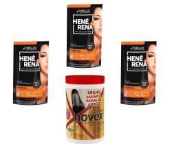 Hene Em Gel Rena Preto Cafe 03x180gr Pouch+Brilho Magico Agua de Arroz 1kg Creme Tratamento Incolor Hene Em Gel Rena Preto Cafe 03x180gr Pouch+Brilho Magico Agua de Arroz 1kg Creme Tratamento Incolor
