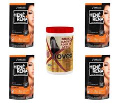 Hene Em Gel Rena Preto Cafe 04x180gr Pouch+Brilho Magico Agua de Arroz 1kg Creme Tratamento Incolor Hene Em Gel Rena Preto Cafe 04x180gr Pouch+Brilho Magico Agua de Arroz 1kg Creme Tratamento Incolor