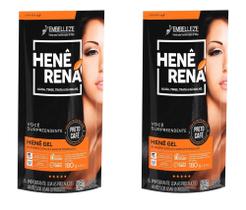 Hene em Gel Rená Preto Café (Preto Escuro) 180gr Alisa, tinge e Da Brilho Embelleze