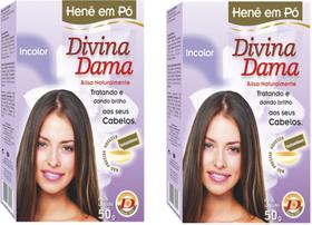 Hene em Po Divina Dama 02x50gr Jaborandi ( Cores: Incolor, Chocolate, Preto, Azulado, Castanho )