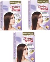 Hene em Po Divina Dama 03x50gr Jaborandi ( Cores Incolor, Chocolate, Preto, Azulado, Castanho ) Hene em Po Divina Dama 03x50gr Jaborandi ( Cores Incolor, Chocolate, Preto, Azulado, Castanho )