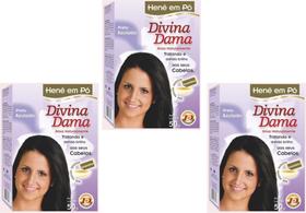 Hene em Po Divina Dama 03x50gr Jaborandi ( Cores Incolor, Chocolate, Preto, Azulado, Castanho )