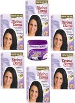 Hene em Po Divina Dama 06x50gr (Incolor, Chocolate, Preto, Azulado, Castanho)+Mascara 500gr Incolor Hene em Po Divina Dama 06x50gr (Incolor, Chocolate, Preto, Azulado, Castanho)+Mascara 500gr Incolor