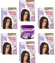 Hene em Po Divina Dama 06x50gr (Incolor, Chocolate, Preto, Azulado, Castanho)+Mascara 500gr Incolor Hene em Po Divina Dama 06x50gr (Incolor, Chocolate, Preto, Azulado, Castanho)+Mascara 500gr Incolor