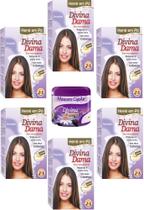 Hene em Po Divina Dama 06x50gr (Incolor, Chocolate, Preto, Azulado, Castanho)+Mascara 500gr Incolor Hene em Po Divina Dama 06x50gr (Incolor, Chocolate, Preto, Azulado, Castanho)+Mascara 500gr Incolor
