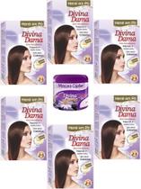 Hene em Po Divina Dama 06x50gr (Incolor, Chocolate, Preto, Azulado, Castanho)+Mascara 500gr Incolor Hene em Po Divina Dama 06x50gr (Incolor, Chocolate, Preto, Azulado, Castanho)+Mascara 500gr Incolor
