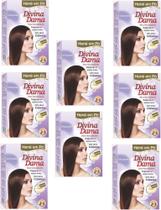 Hene em Po Divina Dama 08x50gr Jaborandi ( Cores: Incolor, Chocolate, Preto, Azulado, Castanho )