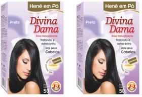 Hene em Po Divina Dama 50gr Jaborandi Caixa ( Cores: Preto, Chocolate, Incolor, Azulado, Castanho )