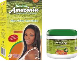 Hene em po divina dama amazonia 200gr castanho escuro + creme branco amazonia 500gr incolor