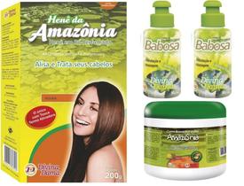 Hene Po Divina Dama Castanho Escuro Amazonia 01x200gr+Creme Branco incolor 500gr+Creme Babosa 02X90g