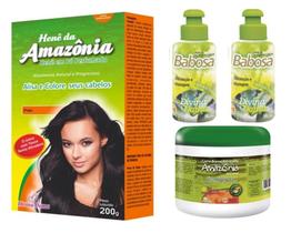 Hene Po Divina Dama Castanho Escuro Amazonia 01x200gr+Creme Branco incolor 500gr+Creme Babosa 02X90g Hene Po Divina Dama Castanho Escuro Amazonia 01x200gr+Creme Branco incolor 500gr+Creme Babosa 02X90g
