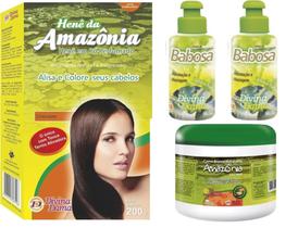 Hene Po Divina Dama Castanho Escuro Amazonia 01x200gr+Creme Branco incolor 500gr+Creme Babosa 02X90g Hene Po Divina Dama Castanho Escuro Amazonia 01x200gr+Creme Branco incolor 500gr+Creme Babosa 02X90g
