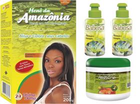 Hene Po Divina Dama Chocolate Amazonia 01x200gr+Creme Branco incolor 500gr+Creme Babosa 02x90gr
