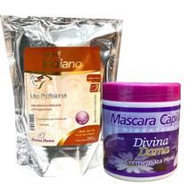 Henê Pó Indiano Divina Dama 240g Creme 500g Castanho Escuro Henê Pó Indiano Divina Dama 240g Creme 500g Castanho Escuro