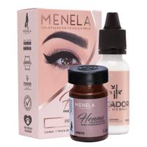 Henna 2,5g Sobrancelha Menela Preta + Fixador 15ml Pigmenta