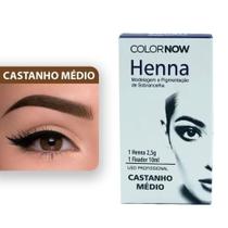Henna Colornow para sobrancelhas com fixação e efeito natural - Alto rendimento