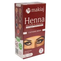 Henna Em Pó Para Sobrancelhas Castanho Médio - Makiaj Henna Em Pó Para Sobrancelhas Castanho Médio - Makiaj